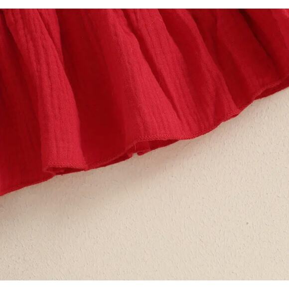 NWT Girls 4th of July Red Smocked USA Embroidered Dress - Picture 4 of 5